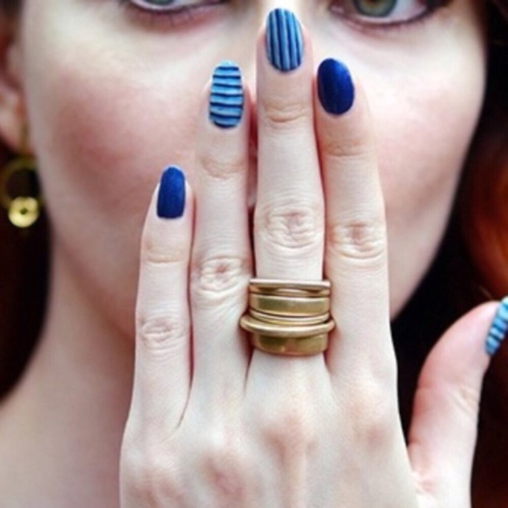 ✨ MAKE OFFER ✨ GEOMETRIC 6 PIECE STACKED GOLD RING